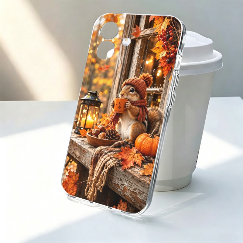 Apple Iphone 15 - Cartoon-Tier-Eichhörnchen-Silikon-Handyhülle für iPhone 15 16 17