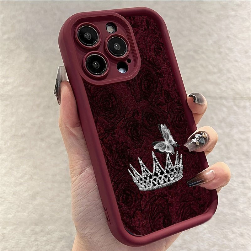 Apple Iphone 15 - Handyhülle mit roter Rose und silberner