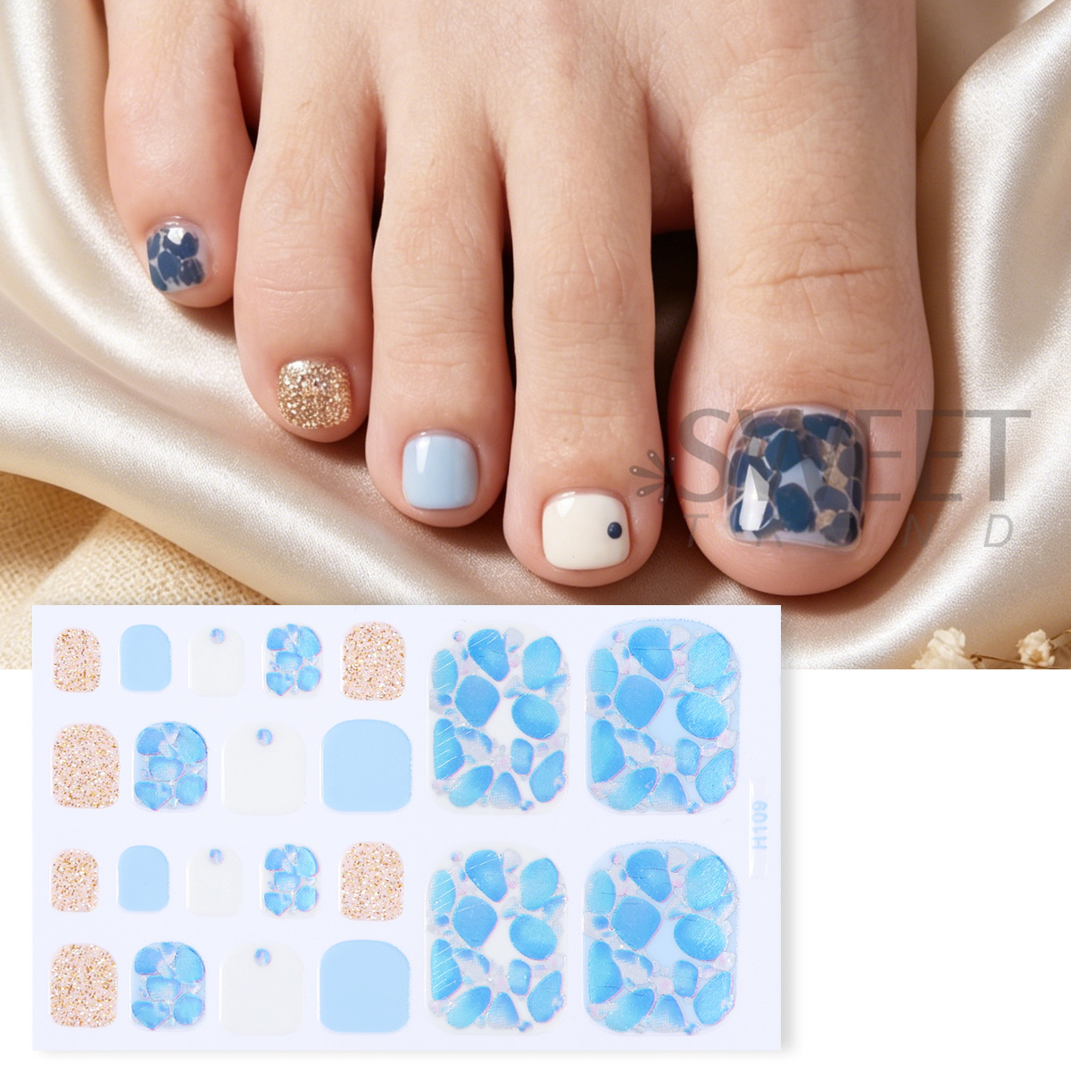 5 Stück Elegante Strass-Design – Full Cover Adhesive Bewertung und Preis
